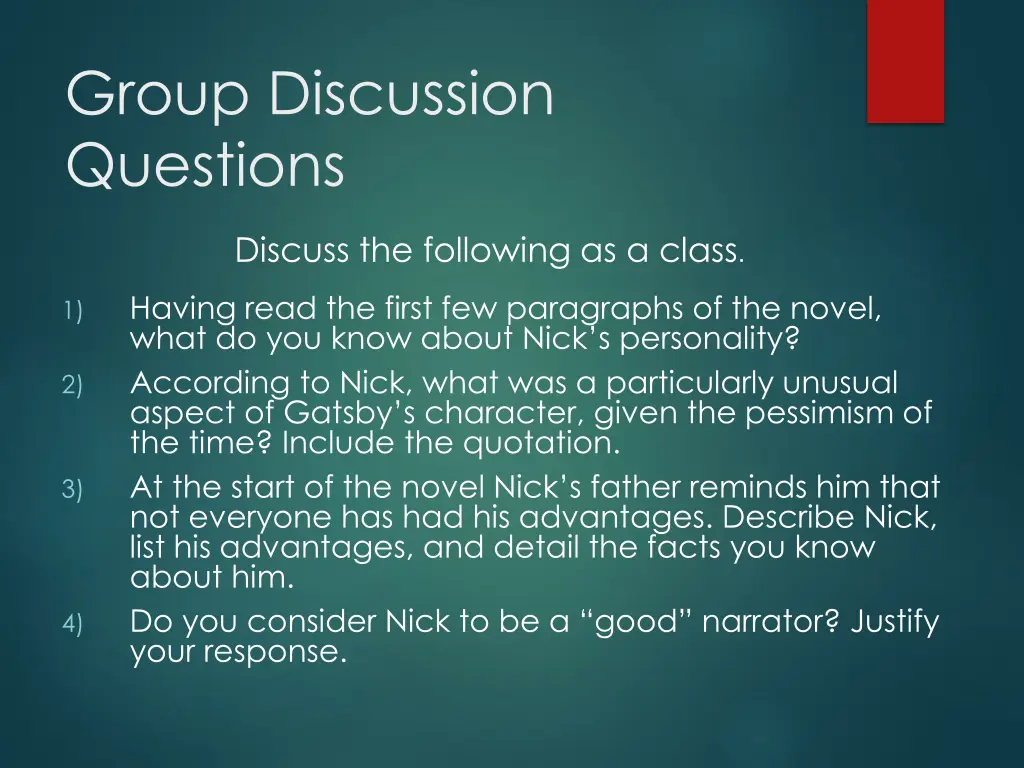 group discussion questions