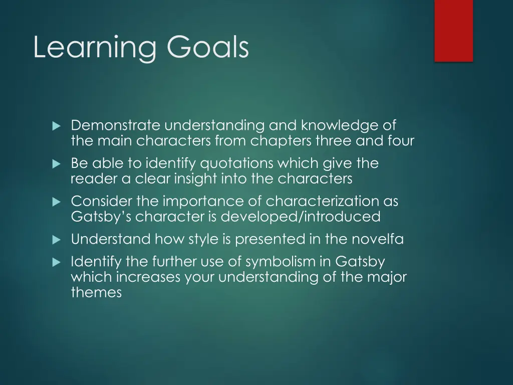 learning goals