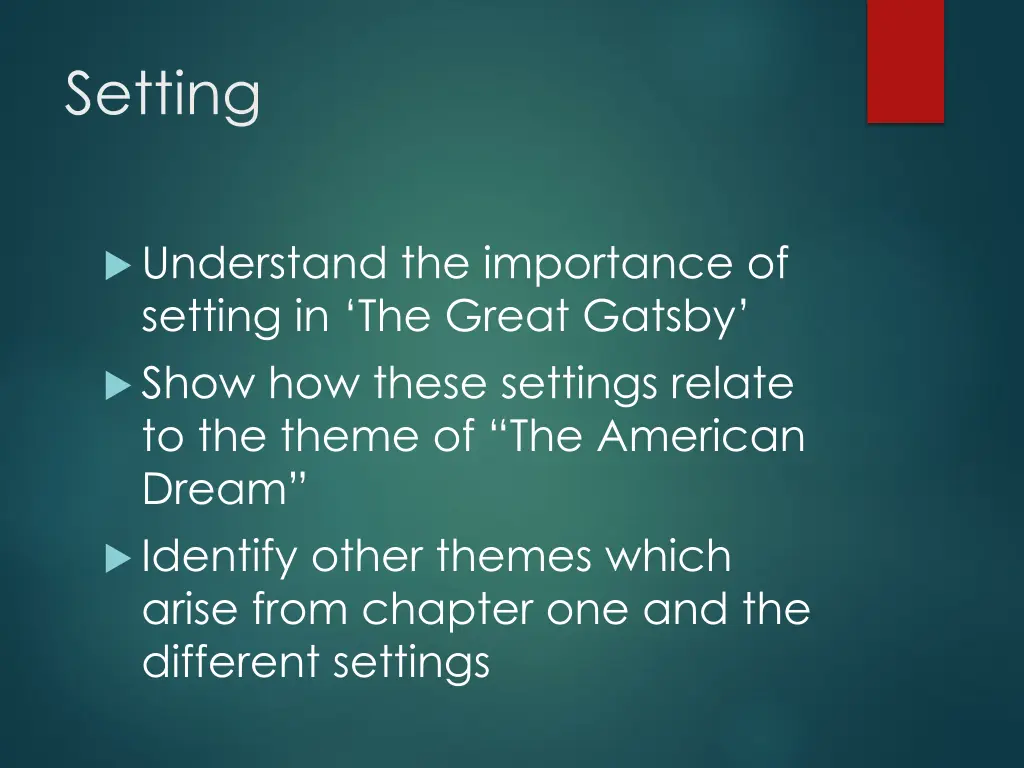 setting