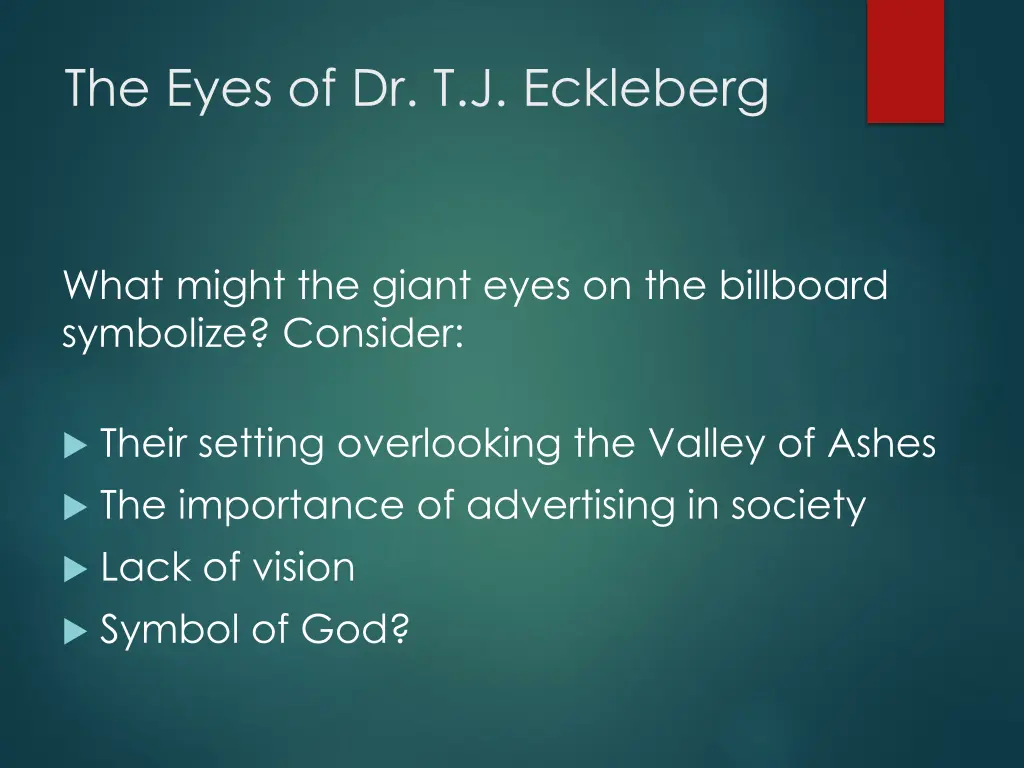the eyes of dr t j eckleberg 1