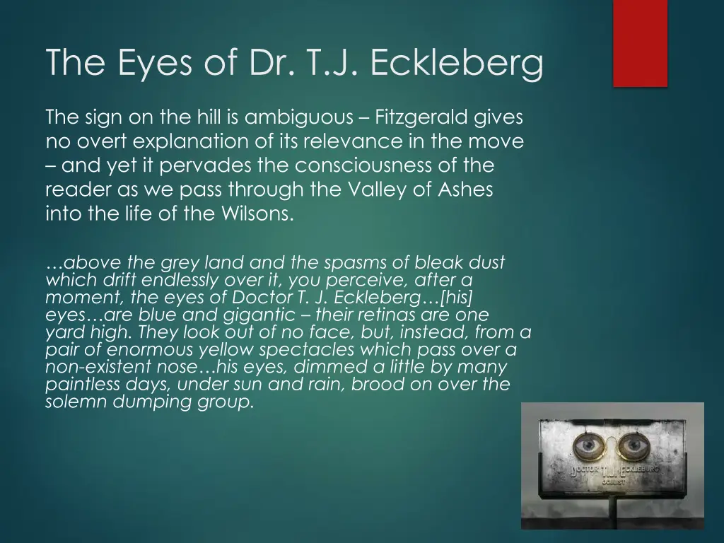 the eyes of dr t j eckleberg