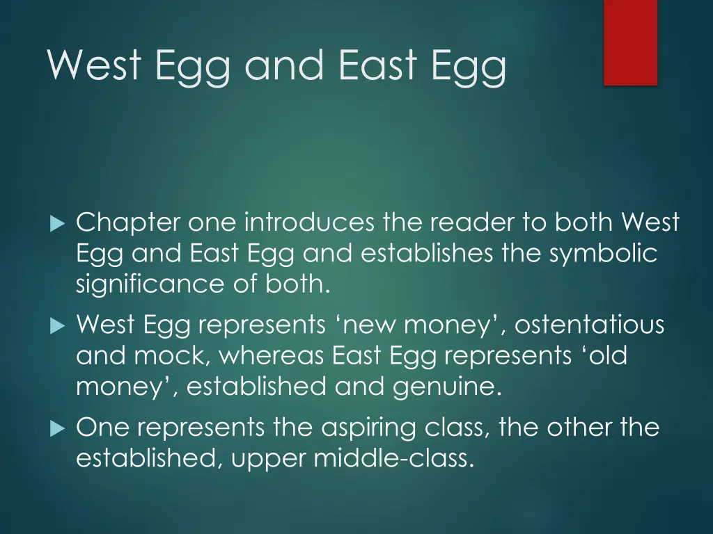 west egg and east egg