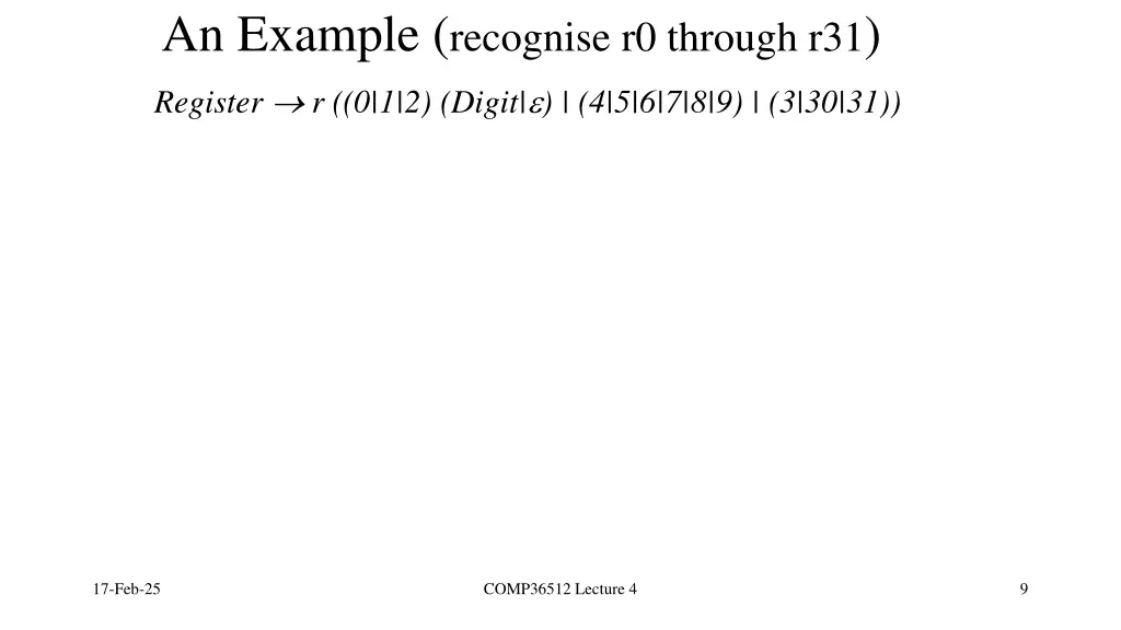 an example recognise r0 through r31 register