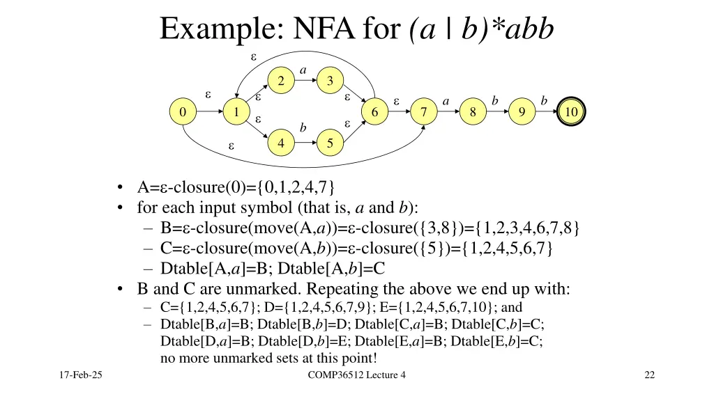 example nfa for a b abb