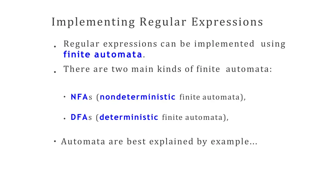 implementing regular expressions