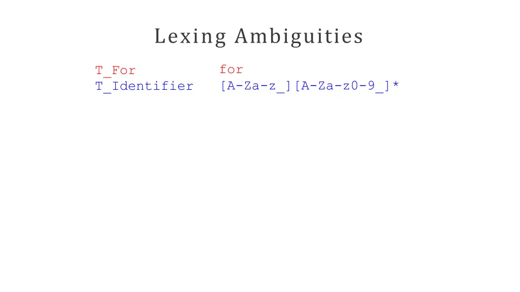 lexing ambiguities
