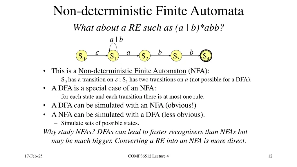 non deterministic finite automata what about