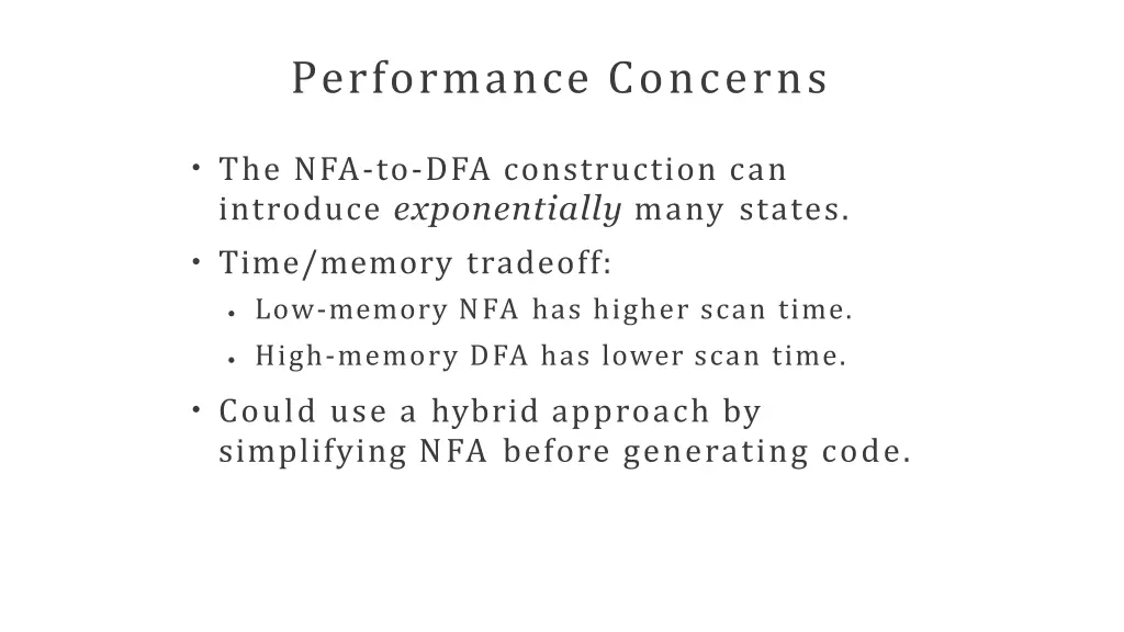 performance concerns