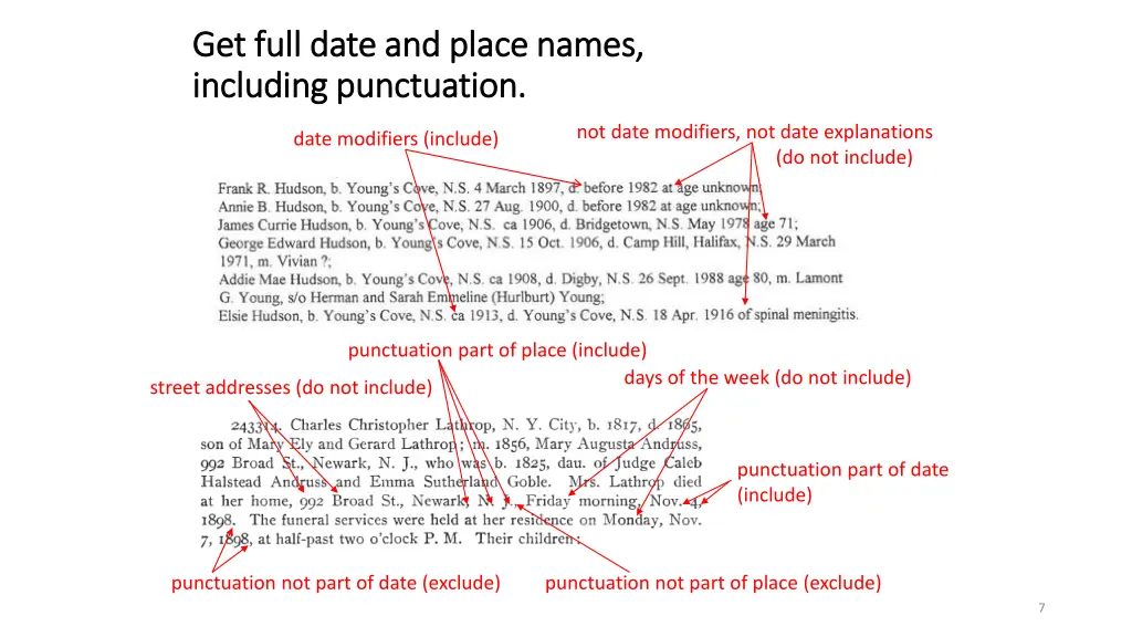 get full date and place names get full date