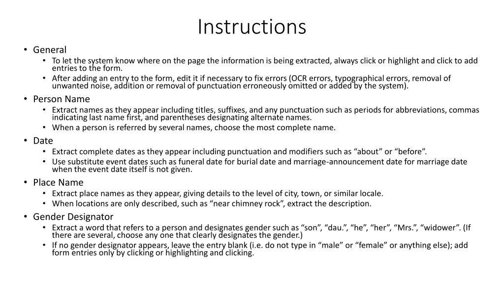 instructions