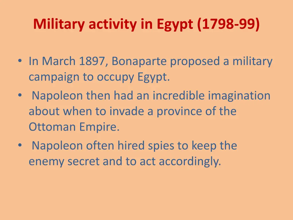 military activity in egypt 1798 99