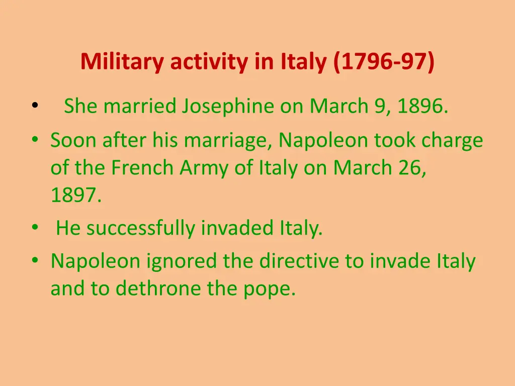 military activity in italy 1796 97