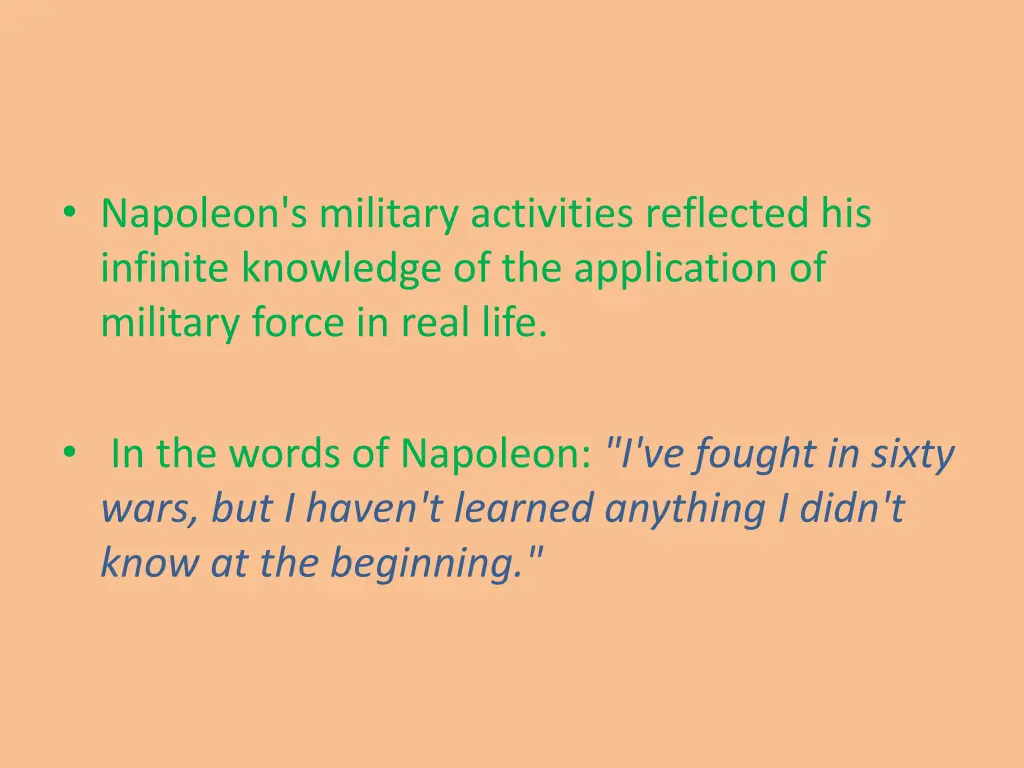 napoleon s military activities reflected