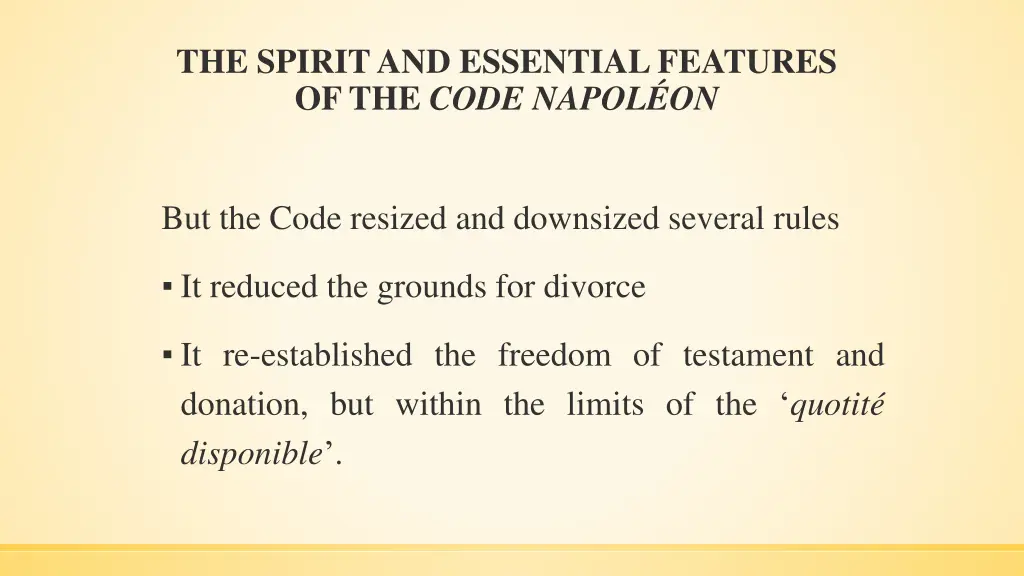 the spirit and essential features of the code 2