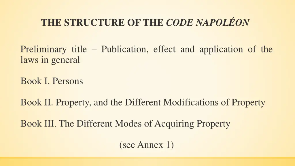 the structure of the code napol on
