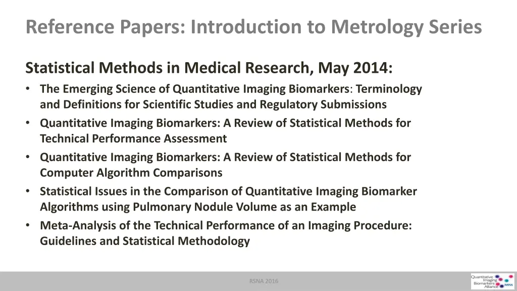 reference papers introduction to metrology series