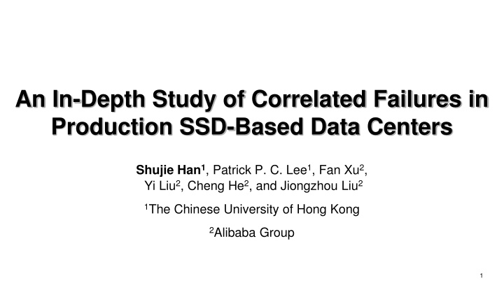 an in depth study of correlated failures