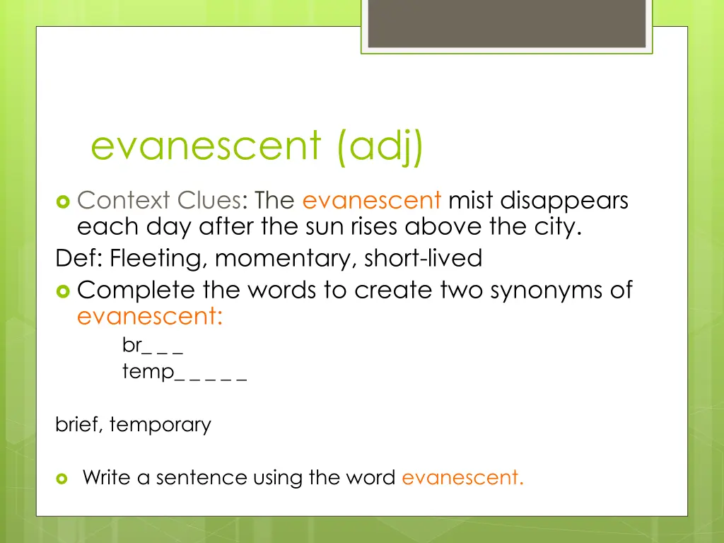 evanescent adj