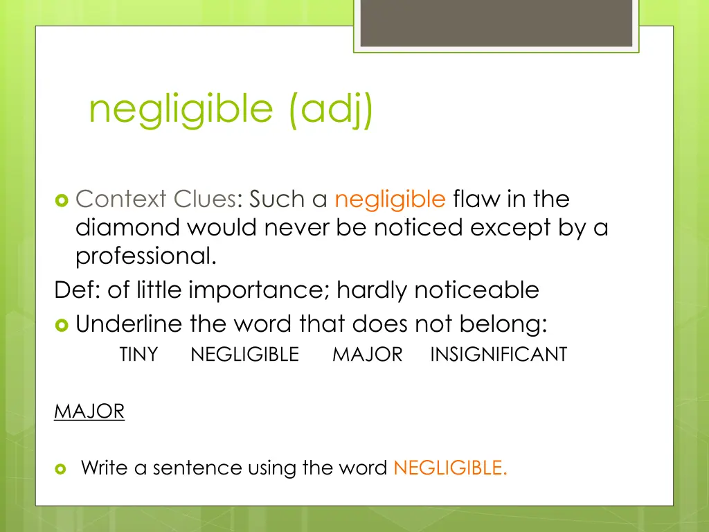 negligible adj