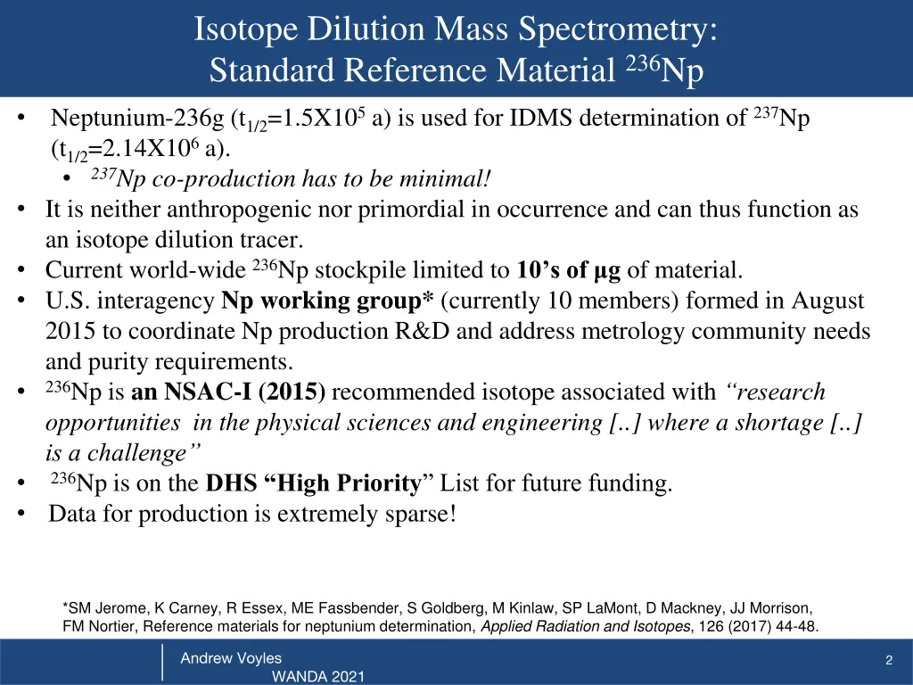 isotope dilution mass spectrometry standard