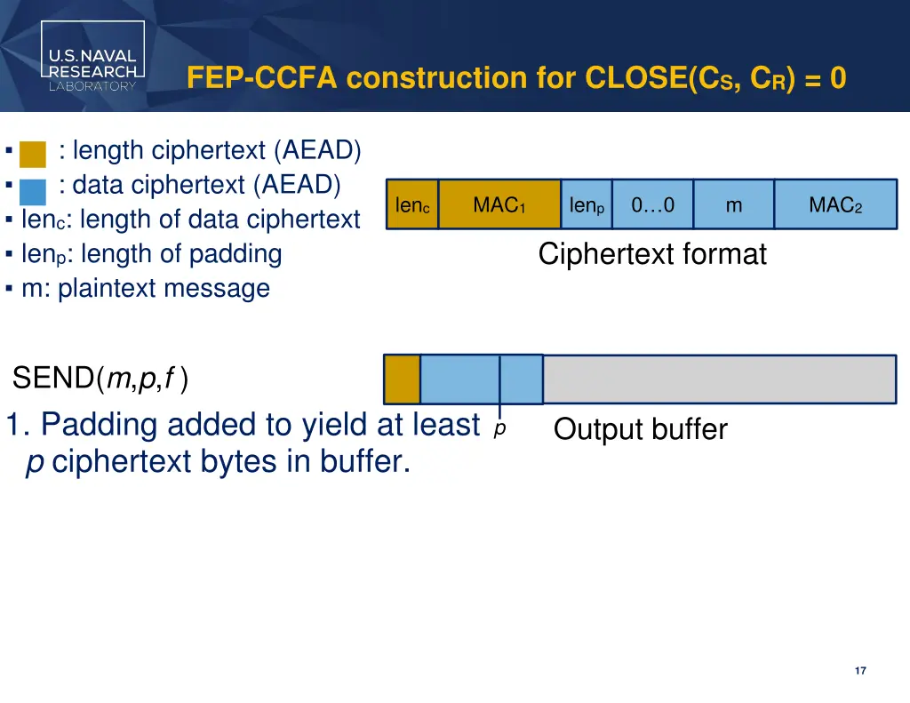 fep ccfa construction for close c s c r 0 1