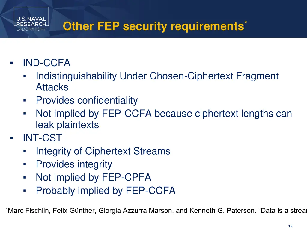 other fep security requirements