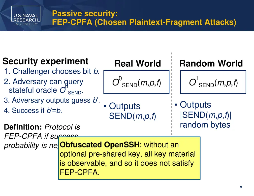 passive security fep cpfa chosen plaintext 1