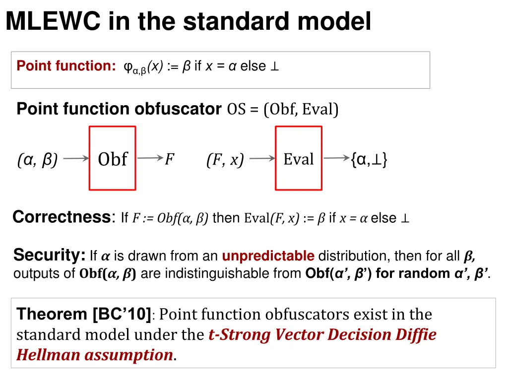 mlewc in the standard model 1