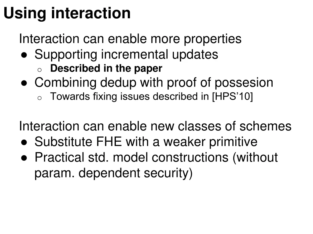 using interaction