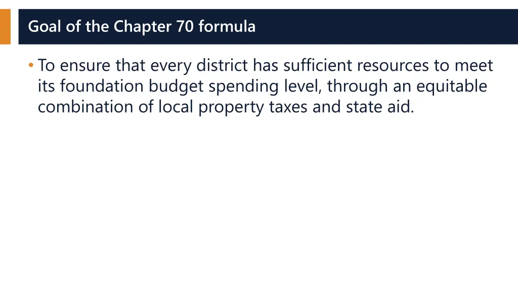 goal of the chapter 70 formula