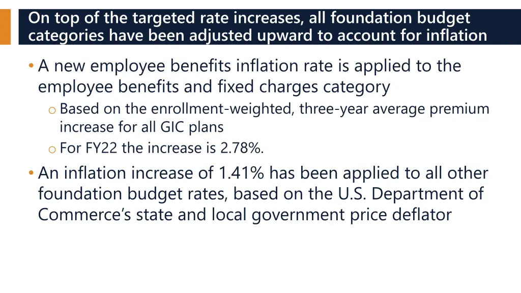 on top of the targeted rate increases