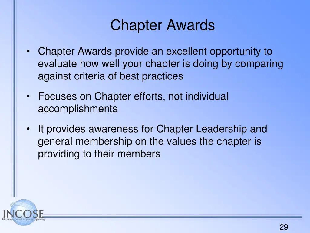 chapter awards