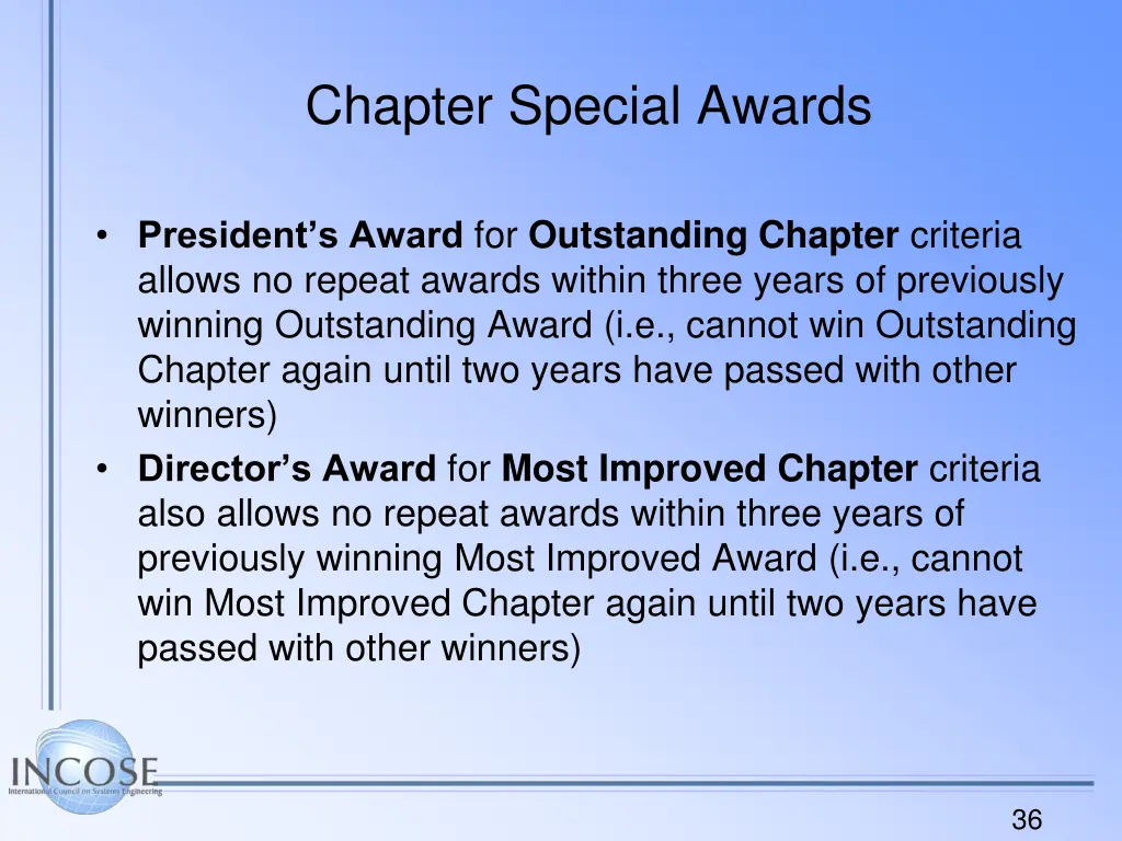 chapter special awards