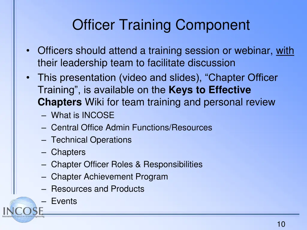 officer training component