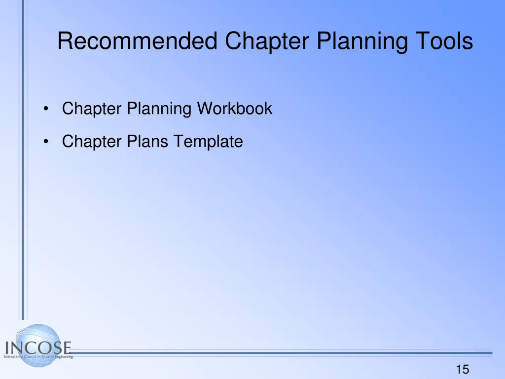 recommended chapter planning tools