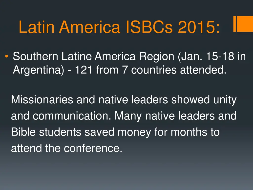 latin america isbcs 2015