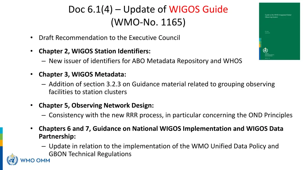 doc 6 1 4 update of wigos guide wmo no 1165