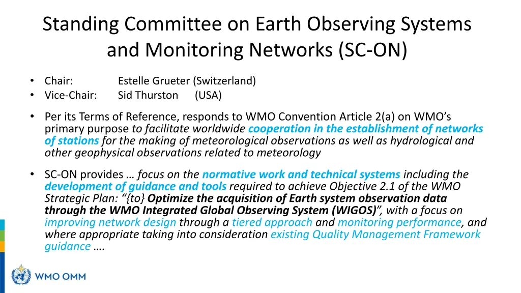 standing committee on earth observing systems