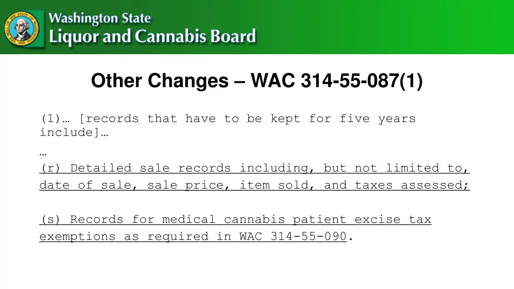 other changes wac 314 55 087 1
