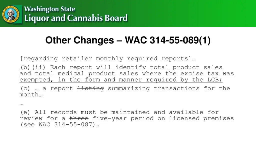 other changes wac 314 55 089 1