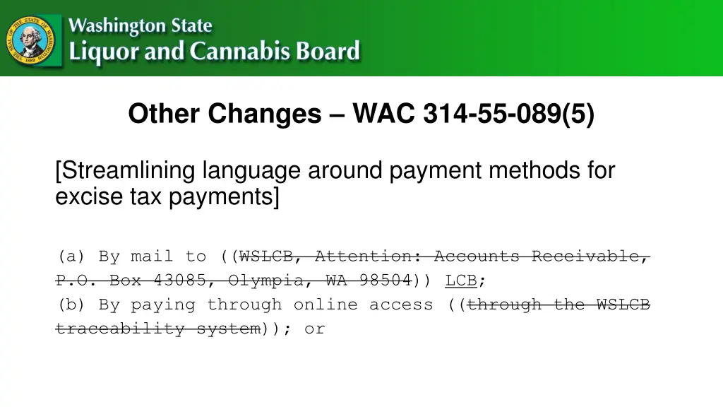 other changes wac 314 55 089 5