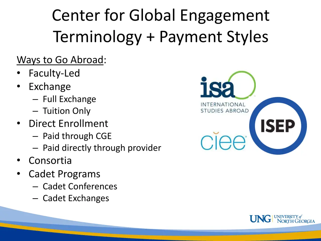 center for global engagement terminology payment