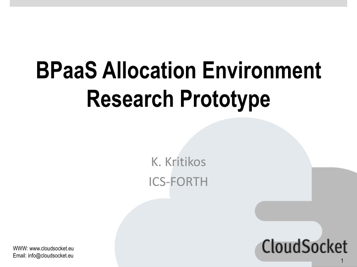 bpaasallocation environment research prototype