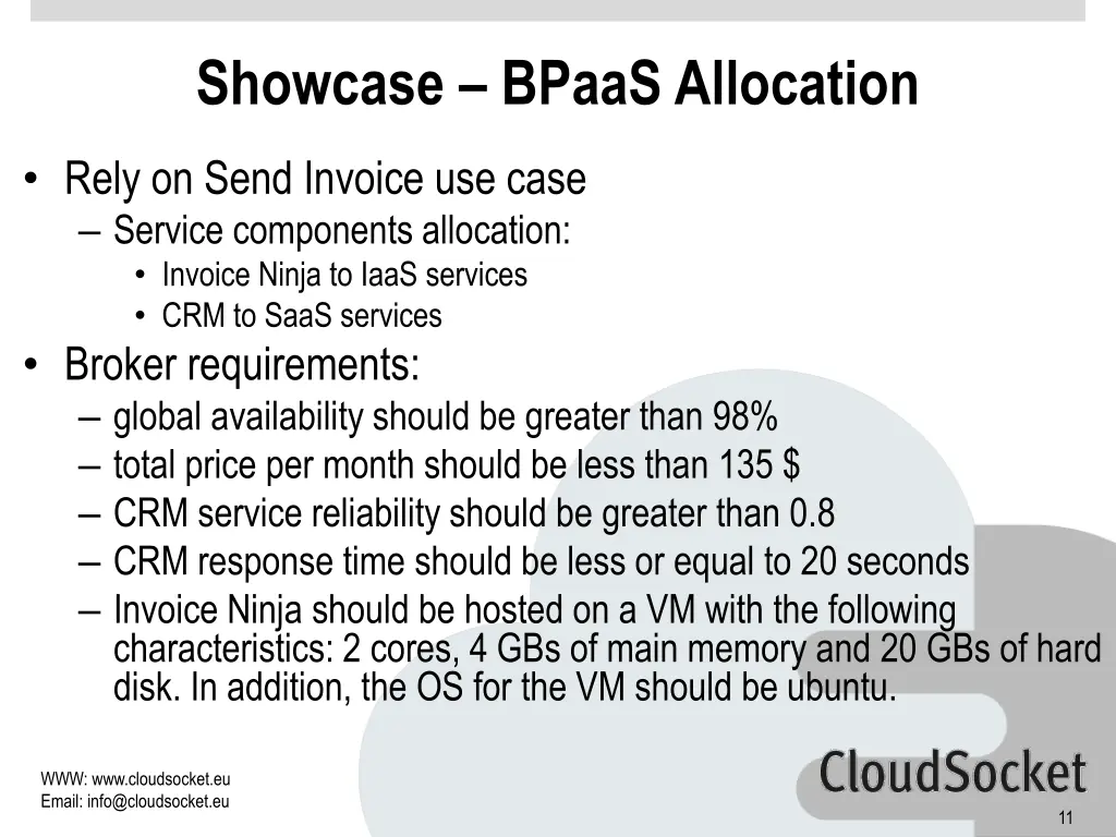 showcase bpaasallocation