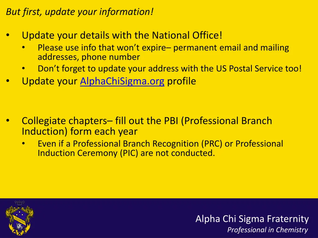 but first update your information