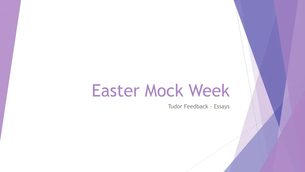 easter mock week 1
