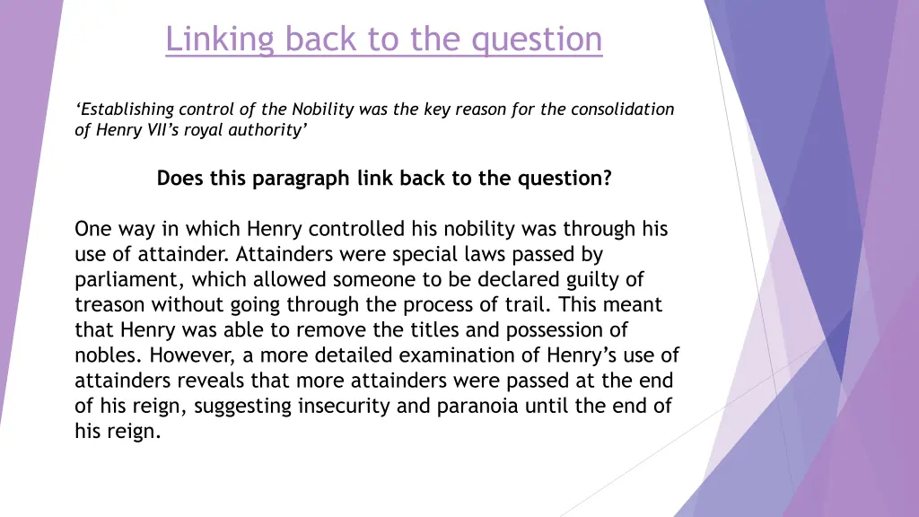 linking back to the question