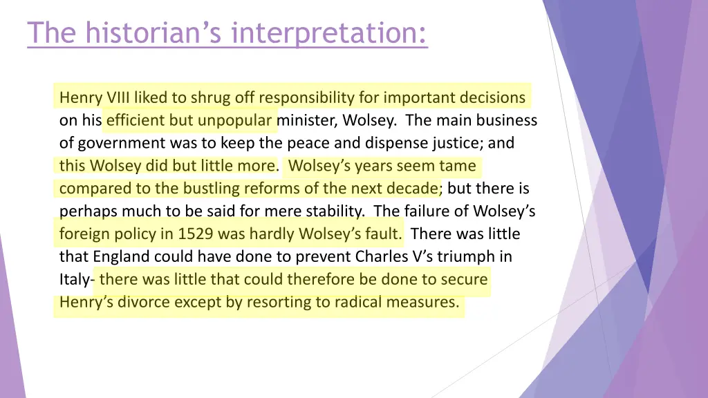 the historian s interpretation