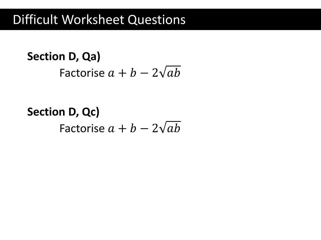 difficult worksheet questions