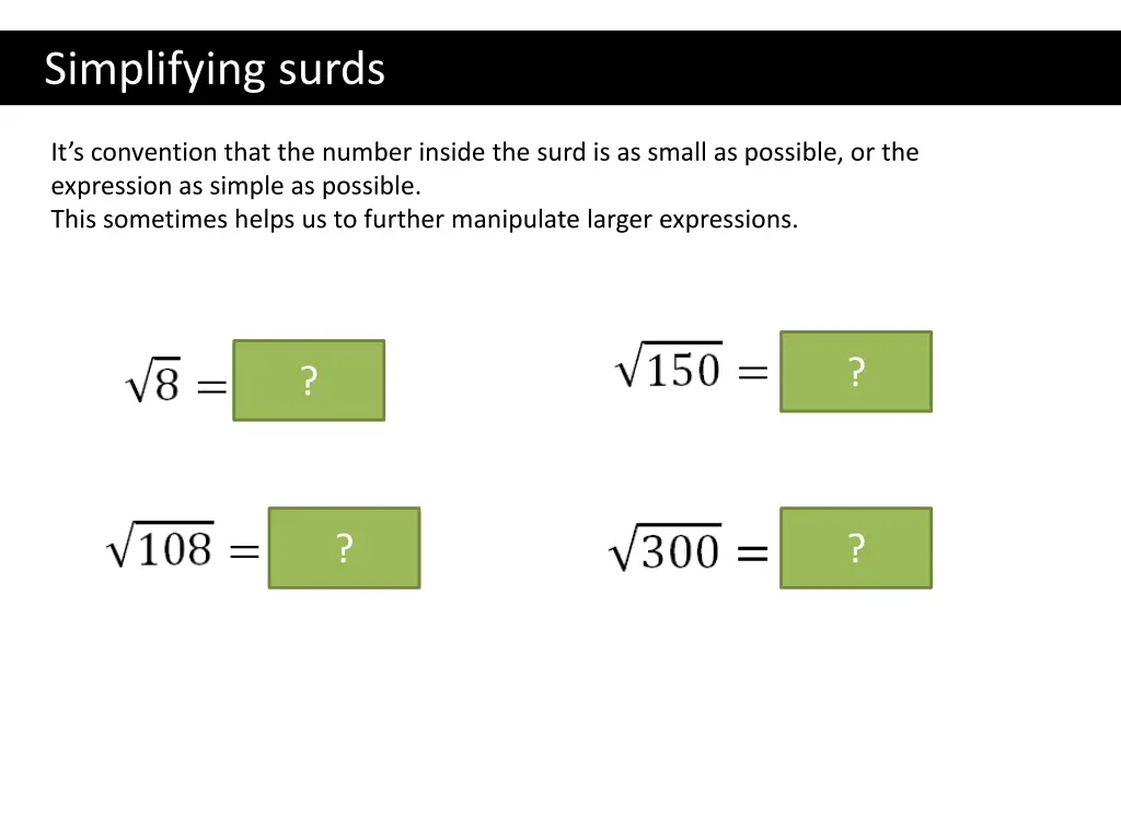 simplifying surds